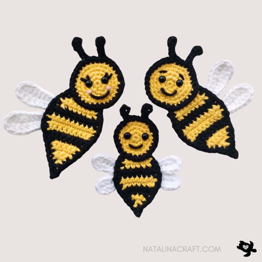Bee Applique Crochet Pattern