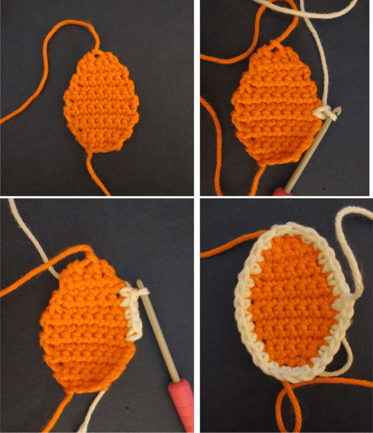 Free crochet pattern Applique Easter Bunny with egg