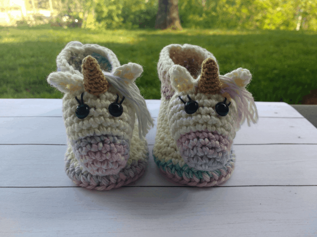 crochet unicorn booties
