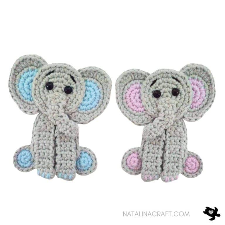 Crochet Applique - Elephant