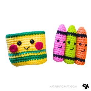 Crayons and box - Free Crochet Pattern
