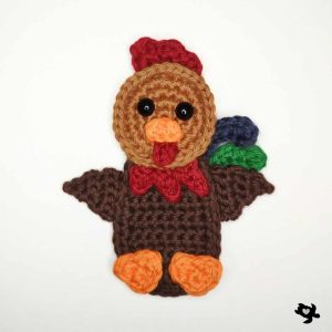 rooster applique in crochet