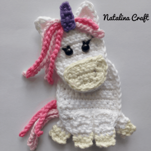 crochet unicorn applique