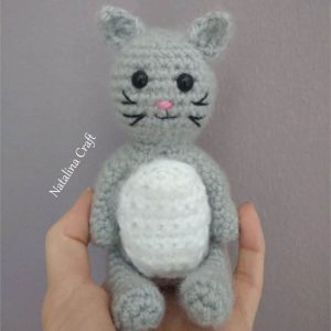 crochet grey cat