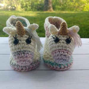 unicorn crochet booties