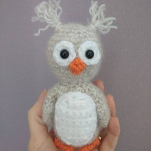crochet grey owl
