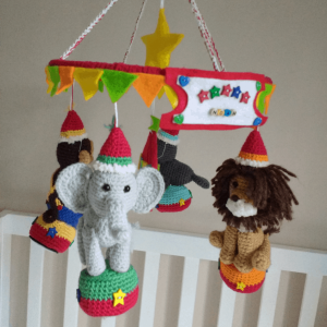 crochet circus baby mobile