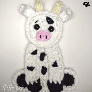 crochet cow applique