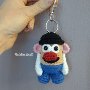crochet potato head keychain