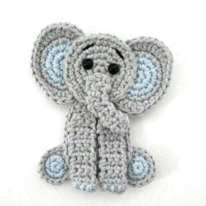 crochet applique elephant