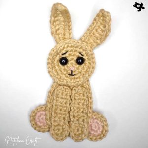 brown crochet bunny applique
