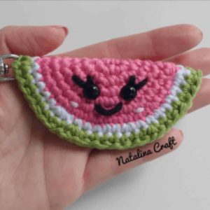 watermelon keychain crochet